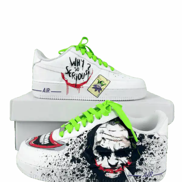 Home Personalized baseball-themed Air Force 1 sneakers with gold Nike swoosh and red stitching details.