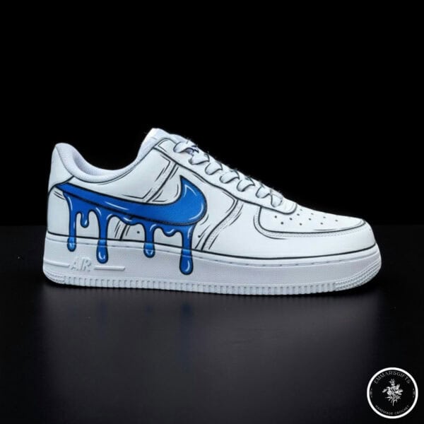 Custom Blue Drip Air Force 1 Sneakers