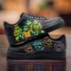 Custom Teenage Mutant Ninja Turtles AF1 sneakers with vibrant graffiti design.