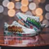 Custom graffiti design AF1 sneakers with vibrant colors and street art style.