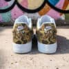 Nike Air sneakers with custom duck camo design, vintage style.