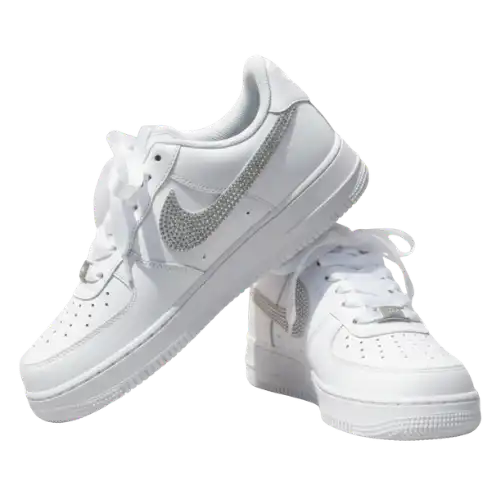 Custom White Rhinestone Air Force 1