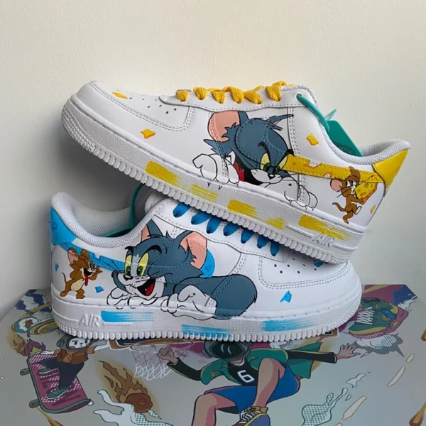 tom and jerry custom air force 1 sneakers – cartoon shoes Tom and Jerry Custom Air Force 1 Sneakers – Cartoon Shoes