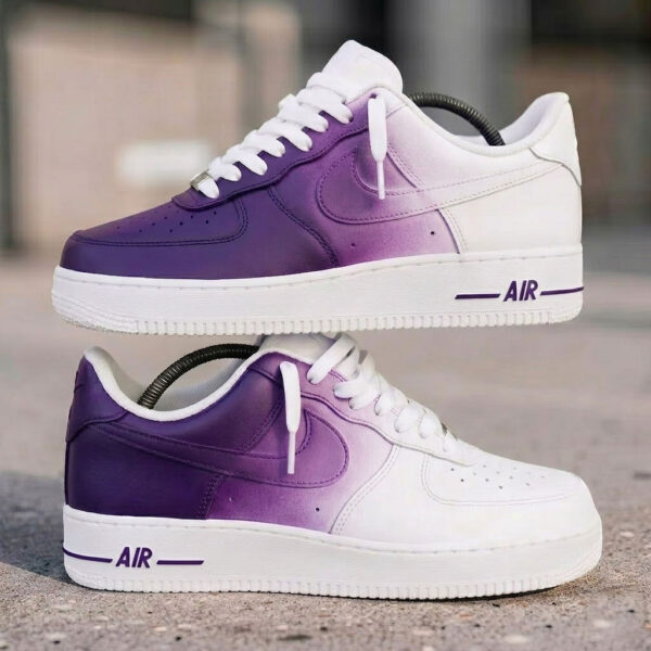 Custom Purple Faded AF1 Sneakers
