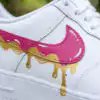 Hand-Painted Pink & Gold Drip Air Force 1 Sneakers