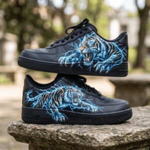 Custom Hand-Painted Tiger Lightning AF1 Sneakers