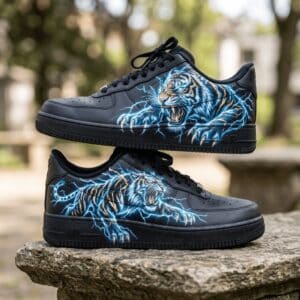 Custom Hand-Painted Tiger Lightning AF1 Sneakers