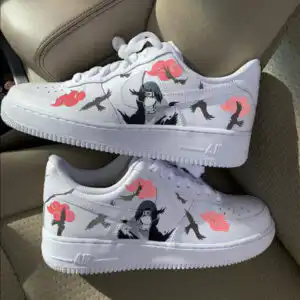 Custom Anime Air Force 1 Sneakers 11 – Anime Shoes Custom Air Force 1 Shoes With Anime Character And Red Flower Pattern 1024x1024 300x300