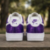 Custom Purple Glitter AF1 Sneakers with Rope Laces