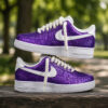 Custom Purple Glitter AF1 Sneakers with Rope Laces