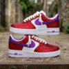 Custom Red Purple Glitter Air Force 1 Sneakers