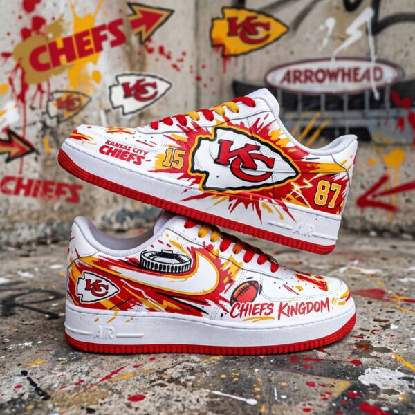 Hand-Painted Kansas City Chiefs AF1 Sneakers