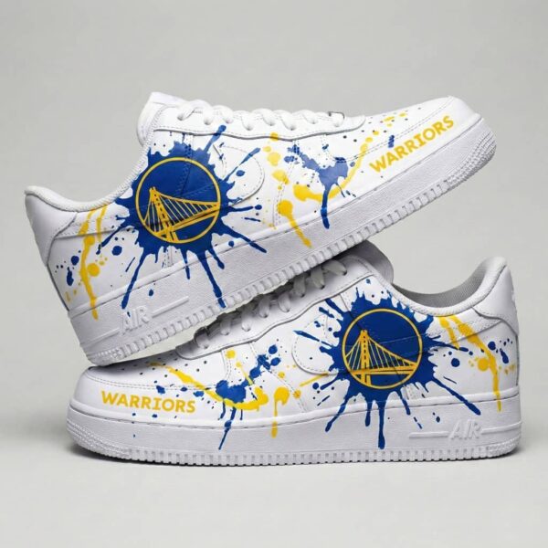 custom golden state warriors air force 1 shoes, nba af1 sneakers Custom Golden State Warriors Air Force 1 Shoes, NBA AF1 Sneakers