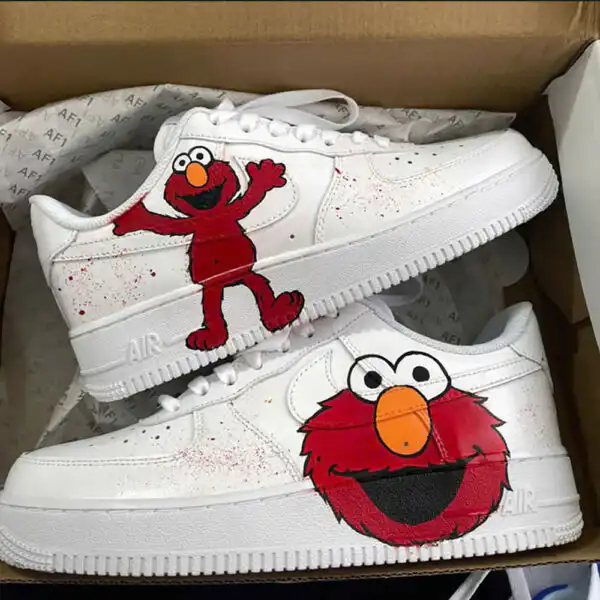 Custom Elmo Air Force 1 Sneakers – Cartoon Shoes