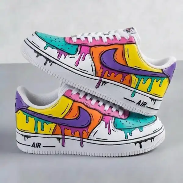 hand painted comic shoes, custom drip af1 cartoon sneakers hand painted comic shoes, custom drip af1 cartoon sneakers