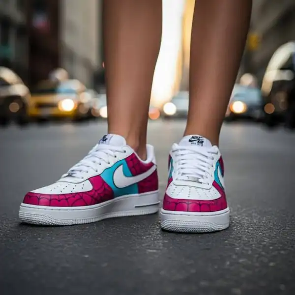 hand painted pink spider man af1 sneakers (1)