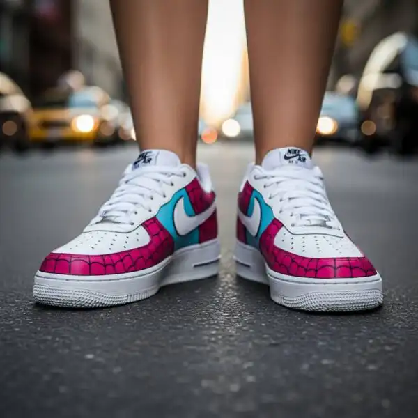 hand painted pink spider man af1 sneakers (5)