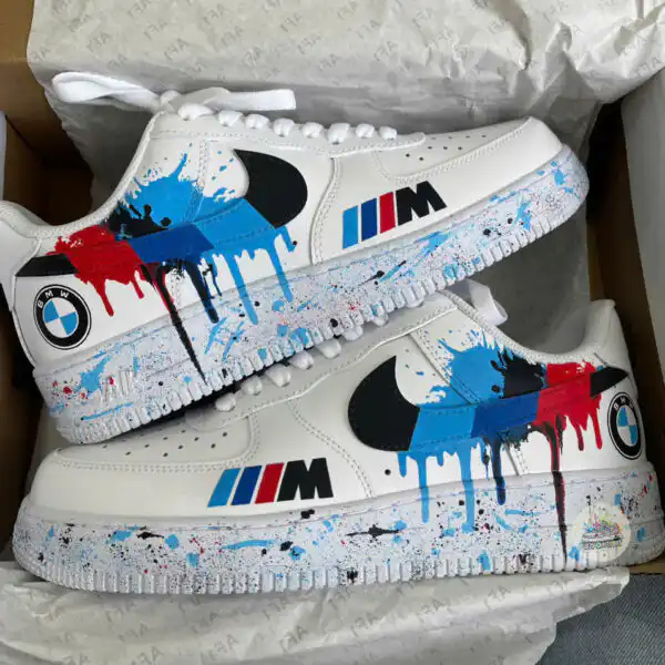 Custom Hand-Painted Luxury Car Drip AF1 Sneakers