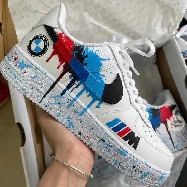 Custom Hand-Painted Luxury Car Drip AF1 Sneakers