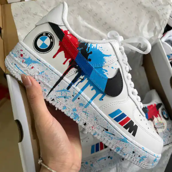 Custom Hand-Painted Luxury Car Drip AF1 Sneakers