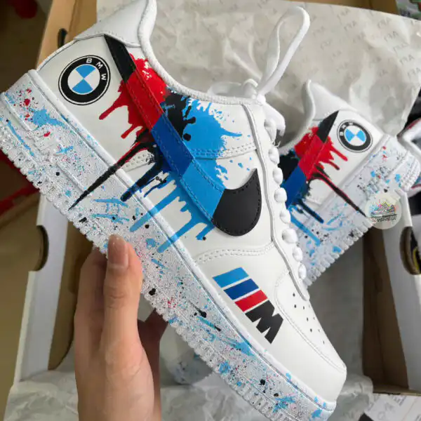 Custom Hand-Painted Luxury Car Drip AF1 Sneakers