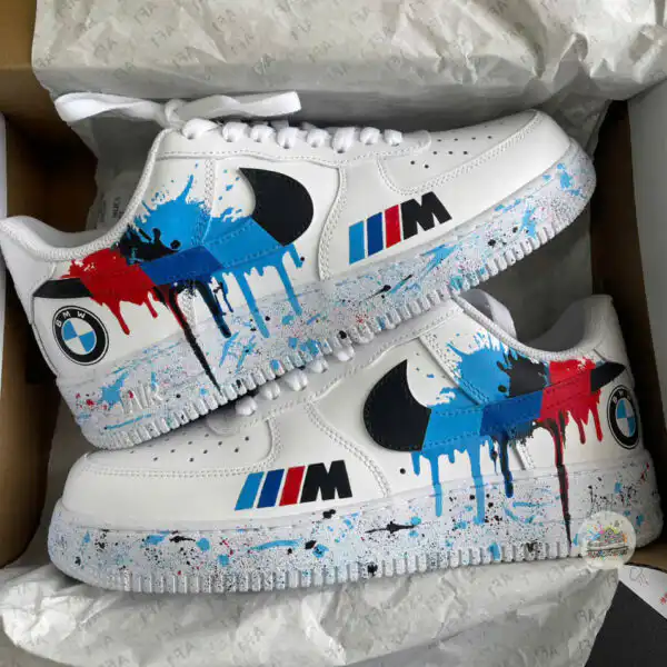 Custom Hand-Painted Luxury Car Drip AF1 Sneakers