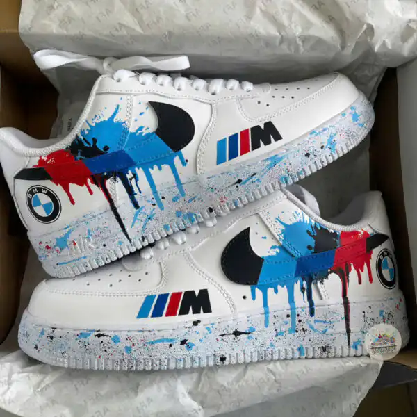 Custom Hand-Painted Luxury Car Drip AF1 Sneakers