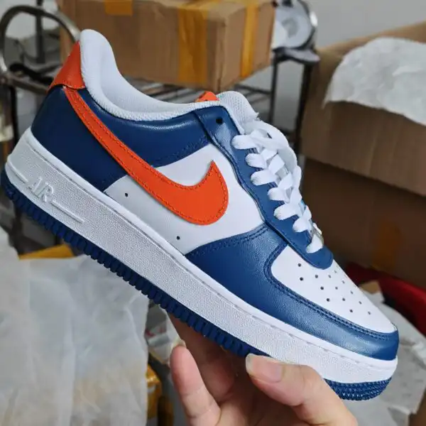 custom air force 1 blue orange sneakers (1)