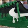 custom air force 1 green black drip sneakers (3)