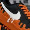 custom air force 1 orange black drip sneakers (1)