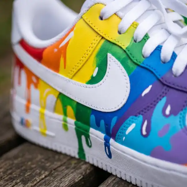 custom air force 1 rainbow drip sneakers (3)