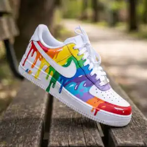 Custom Air Force 1 Rainbow Drip Sneakers custom air force 1 rainbow drip sneakers (4)