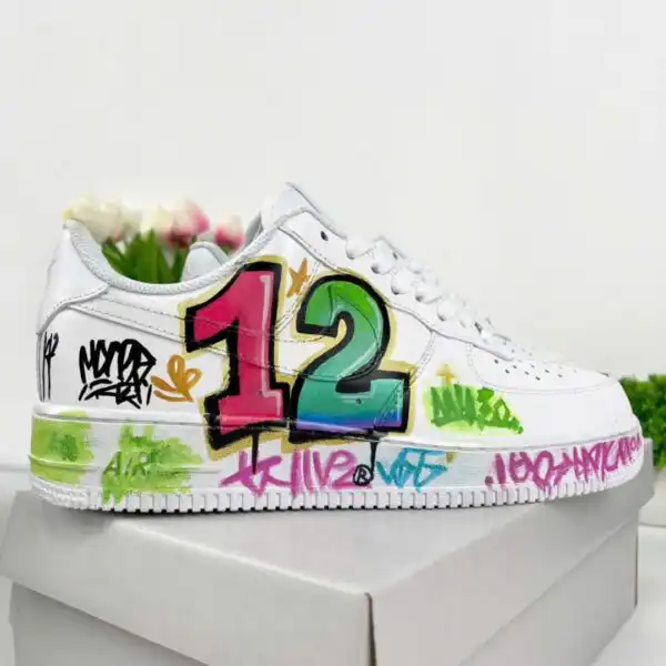 Home custom graffiti af1 sneakers (1)
