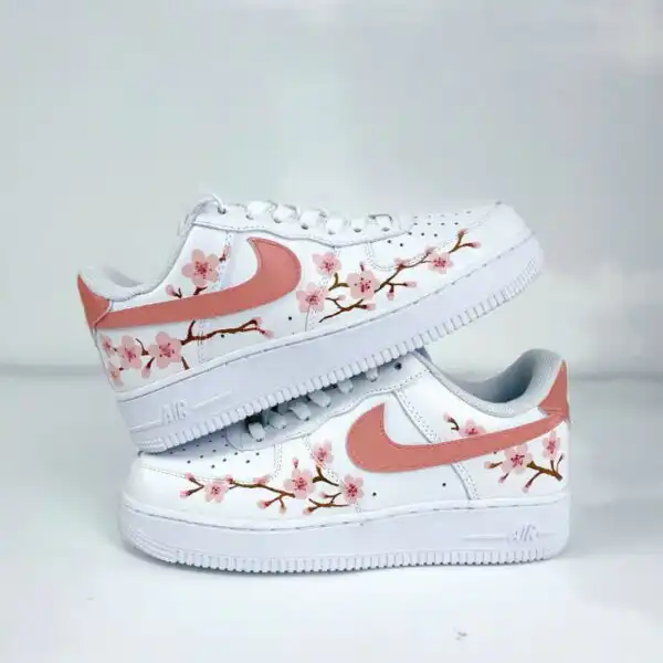 custom hand painted cherry blossom af1 sneakers (5) custom hand painted cherry blossom af1 sneakers (5)