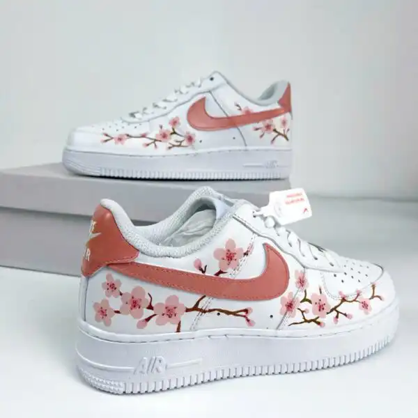 Home custom hand painted cherry blossom af1 sneakers (6)