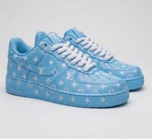 Custom Hand Painted LV Monogram AF1 Sneakers custom hand painted lv monogram af1 sneakers
