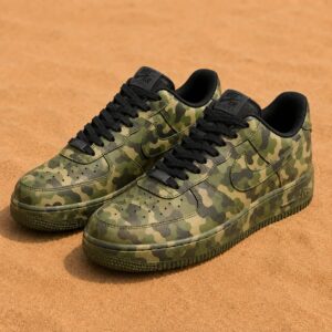 custom hand painted military camo af1 shoes