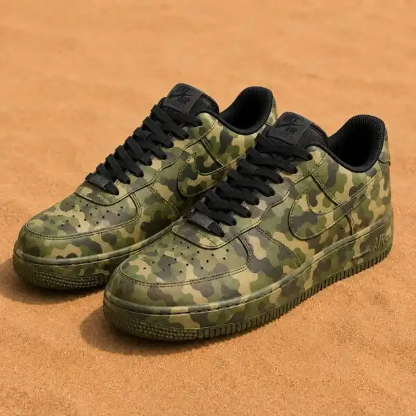 custom hand painted military camo af1 shoes