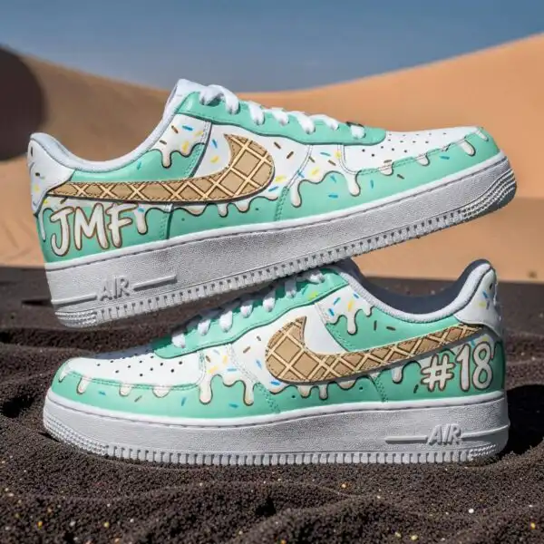 custom hand painted mint ice cream air force 1 sneakers (1) custom hand painted mint ice cream air force 1 sneakers (1)