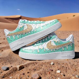 Custom Hand Painted Mint Ice Cream Air Force 1 Sneakers custom hand painted mint ice cream air force 1 sneakers (3)