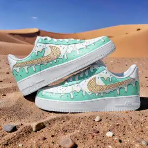 custom hand painted mint ice cream air force 1 sneakers (3)