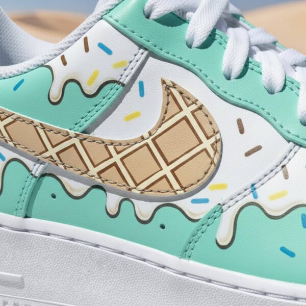 Home custom hand painted mint ice cream air force 1 sneakers (4)