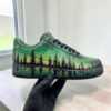 custom hand painted northern lights af sneakers
