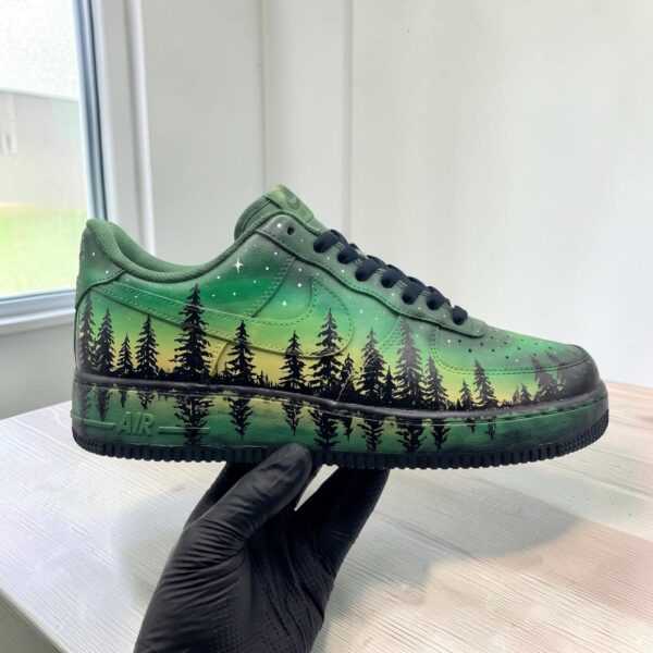 custom hand painted northern lights af sneakers custom hand painted northern lights af sneakers