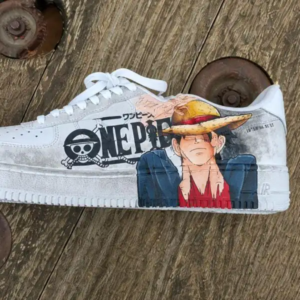 custom one piece af1 sneakers, hand painted luffy shoes (2)