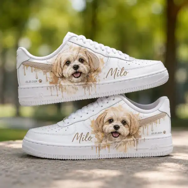 Home custom pet portrait af1 sneakers (2)