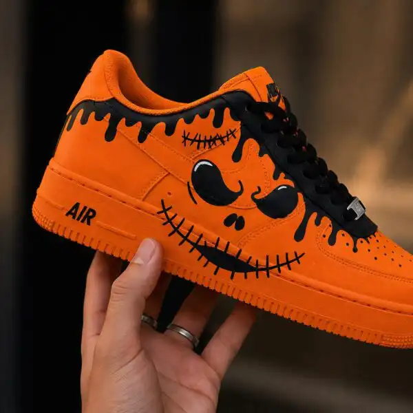 Home custom spooky drip art air force 1 sneakers for halloween gifts (2)