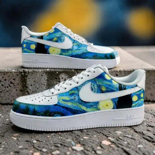 custom starry night air force 1 sneakers, hand painted af1 art shoes (2)