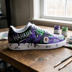 Hand Painted Custom Joker Air Force 1 Sneakers hand painted custom joker air force 1 sneakers (3)