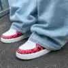 spider web red custom air force 1 sneakers, hand painted superhero shoes for him (4)